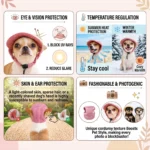 Dog Sun Hat For Small Large Dogs Cats Adjustable Pet Baseball Cap with Ear Hole Windproof Corduroy Puppy Visor Hat Pets Supplies - Image 2