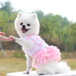 Floral Dog Dress for Small Breeds - Woven Polyester, Pullover Style, Breathable Pet Apparel for Dogs & Cats, Perfect for Toy & M - Image 3