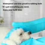 Pet Grooming Cleaning Gloves Dog Cat Bathing Shampoo Glove Scrubber Magic Dishwashing Cleanner Sponge Silicon Hair Removal Glove - Image 3