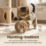 1/2/3/6pcs Rabbit Fur Ball Interactive Cat Toy Pet Product Containing Catnip Toy Ball Chasing Plush Toy Ball Cat Accessories 8cm