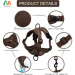 Cat Harness and Leash Set for Small to Large Cats Adjustable Cat Vest Harness Reflective Trim Universal Cat Leash and Harness - Image 2