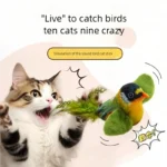 Simulation Bird Interactive Cat Toys Electric Sounding Birds Cat Chew Bite Plush Toys Cat Supplies - Image 2