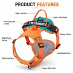 Nylon Adjustable Dog Harness Personalized Dog Harness Vest Reflective Breathable Pet Harness Leash For Small Medium Large Dogs - Image 3