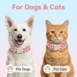 Cotton Dog Collar Cute Dog Collar Suitable for Small, Medium, and Large Dogs Peach Red Flower Soft Fancy Pet Collar Girl Flower - Image 3