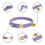 Personalized Engraved Cat Collar Adjustable Size Metal Buckle with Bell Custom Pet Name and Telephone Number - Image 3