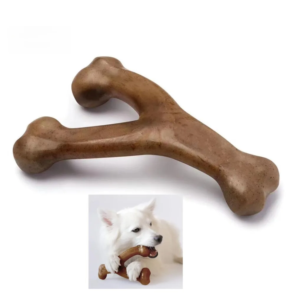 kf-Saec5e01490a3415d8213a2a9dc84c5d8f Durable Bone Dog Chew Toy for Aggressive Chewers Real Bacon Flavored Nylon Made in USA Medium Size Dog Dental Health - Image 1