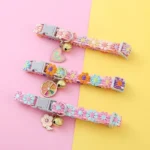 High cost-effective colored linen pet collar with bell and flower decorations for cats and dogs - Image 2