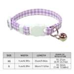 Adjustable grid buckle pet collar with bell for anti suffocation cat safety collar and daily accessories for cats - Image 6