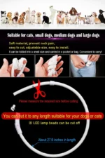 Adjustable USB Rechargeable LED Dog Collar- Multi-Color, 4 Flashing Modes, Cut- to- Fit Design for Nighttime Safety & Visibility - Image 3