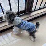 Cool Dog Jean Jacket Vest with D-Ring Hoodies for Small Medium Dogs, Spring Dog Clothes Puppy Denim Harness Coat for Walking - Image 2