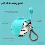 2-in-1 Portable Dog Water Bottle for Small Dogs - Leak-Proof & Compact Dog Travel Water Bottle -Stainless Steel Bottle & Silicon - Image 3