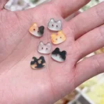 20Pcs Cute Cat Two-eye Buttons 12/17mm Colourful Cartoon Cat Resin Buttons DIY Kids' Clothes Hats Socks Buttons