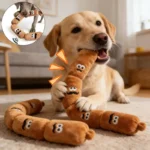 1Pc Dog Plush Chew Toy Teeth Cleaning Simulated Sausage Squeak with BB Sound Durable Puppy Toy Bite-Resistant Molar Dog Supplies