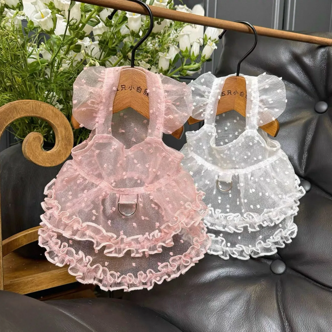 kf-Sb11105657ab34e7dbe467e6e897c21551 Lace Mesh Pet Dress Summer Princess Style Dog Clothes Maltese Breathable Suspender Sweet Little Dog Skirt - Image 1