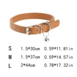 Leather Pet Collar: Simple Style Bell Collar for Dogs, Flat Pet Neckband with Bell, Durable Leather Dog Collar Pet Accessories - Image 5