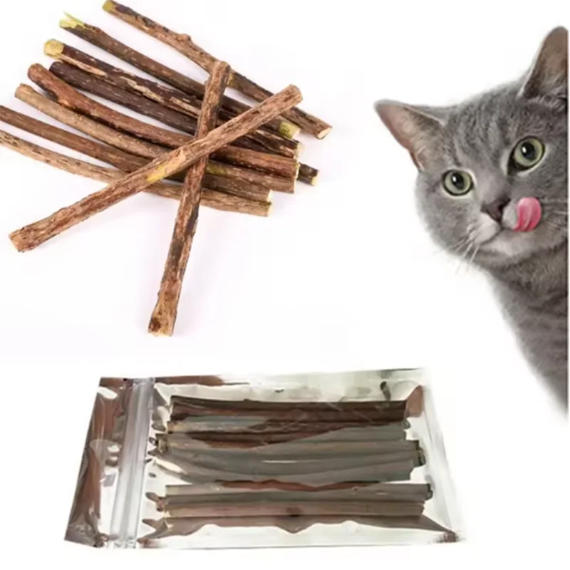 kf-Sb156b826ca8440ac81ad252ce2938b238 Silvervine Sticks for Cats - Natural Teeth Cleaning Chew Toys, Kitten Teething Training, Catnip Cat Teaser, Pet Supplies - Image 1