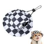 Cute Print Cat Hat for Small Medium Cats Adjustable Pet Cap Breathable Comfortable Sunscreen Hat Beach Activities - Image 5