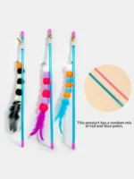 1 PCs New Elastic String Imitated Furs Bug Funny Cat Stick Suitable for Cats - Image 3