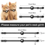 Cat Collar Compatible with Apple Airtag with Bell Adjustable Safety Buckle Reflective GPS Collar for Kittens Puppies 7-12In - Image 2