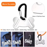 Stainless Steel Dog Poop Bag Holder Carrier, Hands Free Waste Bag Holder With Clip,Dog Walking Dog Accessories Cleaning Supplies - Image 2