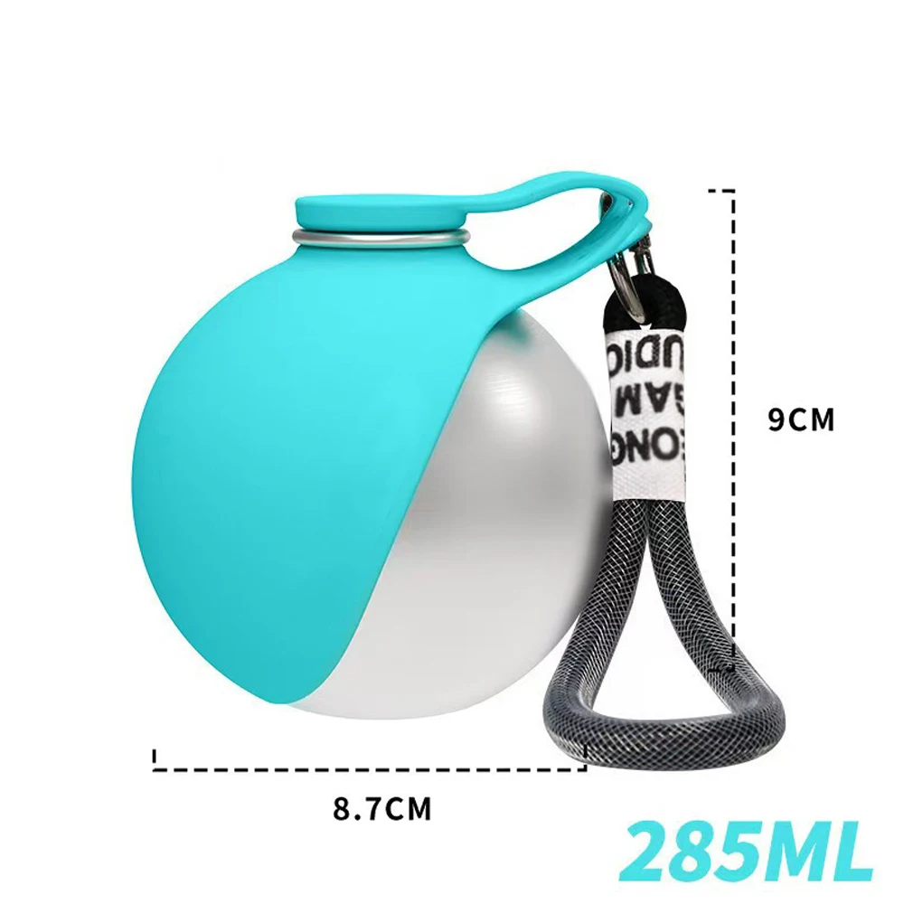 kf-Sb2b1609716bc43009466a355714ddb58e 2-in-1 Portable Dog Water Bottle 285ML Stainless Steel&Silicon Leak-Proof Compact Dog Outside Travel Water Bottle for Small Dog - Image 1