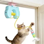 Electric Cat Toy with 2 Ropes Auto Swing Feather Toy Interactive Kitten Toy For Self Playing Caterpillar Interactive Cat Toys - Image 5