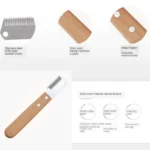 2PCS Pet Hair Removal Knife Dog Comb Beauty Tool Wooden Handle Peeling Knife Pet Hair Removal Device Cleaning Tool Pet Supplies - Image 2