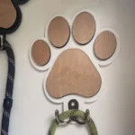 Paw Print Wooden Dog Leash Hanger Wall Hook for Collars & Coats Wood with Paw Design Leash Holder Claw Hook Gift for Dogs Lovers - Image 5