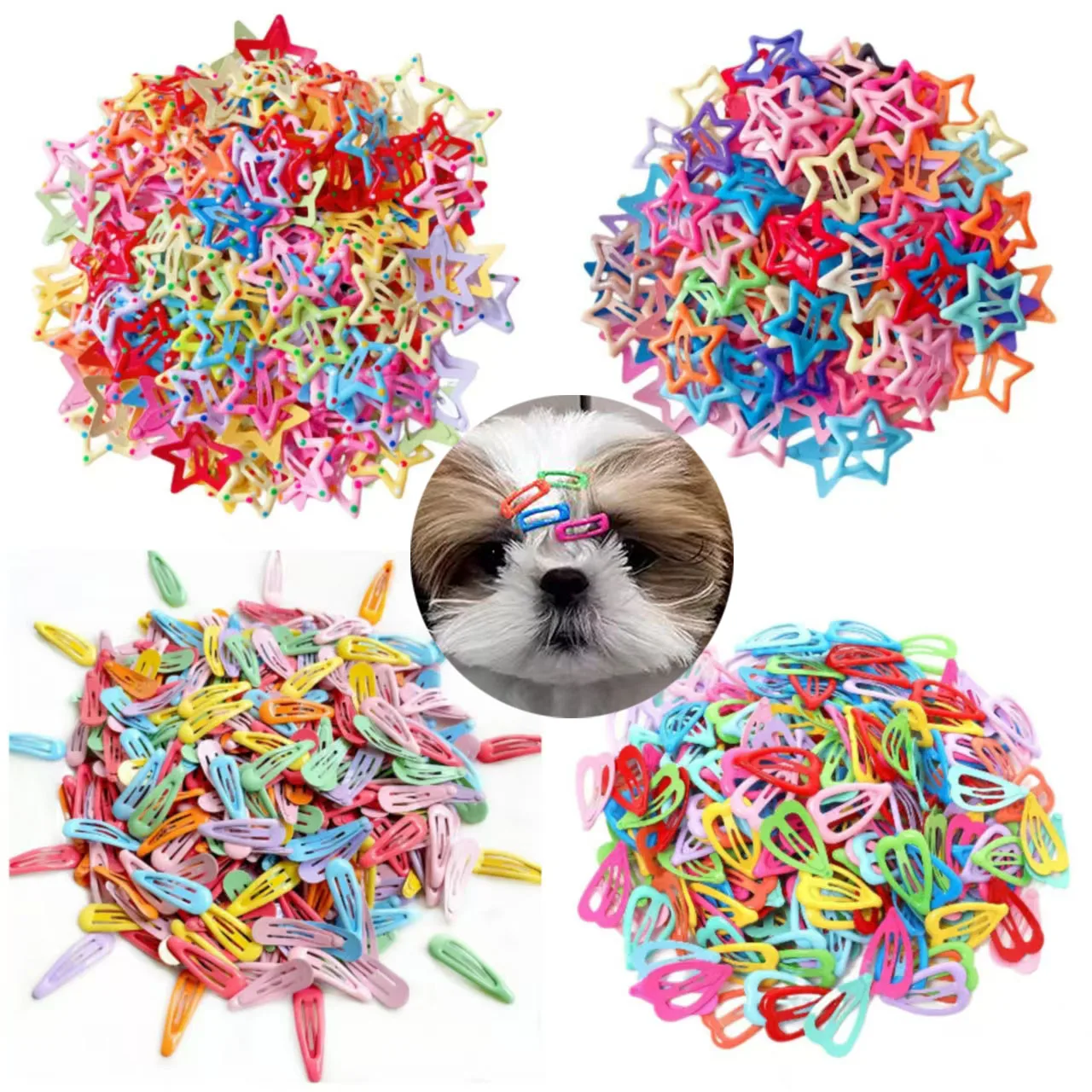 kf-Sb64169f389a04161838c870d78d9abf3d 6/10/20/50/100pcs Cute Candy Colors Pet Hairpins BB Clip Cat Dog Hair Clip Pin Accessories Hairgrip Headdress Dog Hair Grooming - Image 1