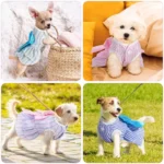 Summer Pet Cat Puppy Princess Dress Pet Clothes Striped Plaid Dresses with Bow Cats Kitten Rabbit Sphynx Clothing Pet Supplies - Image 3