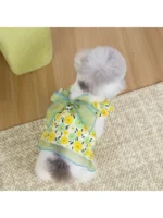 DOGLightweight Pet Princess Dress for Small Dogs (Poodle, Terrier, Pomeranian, Bichon Frise) with 26 Large Flowers Leash Dress - Image 3