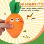 Dog Squeaky Carrot Dog Toys Plush Stuffed Soft Puppy Chew Toys Interactive Pet Supplies for Small Medium Dogs Dental Care - Image 3