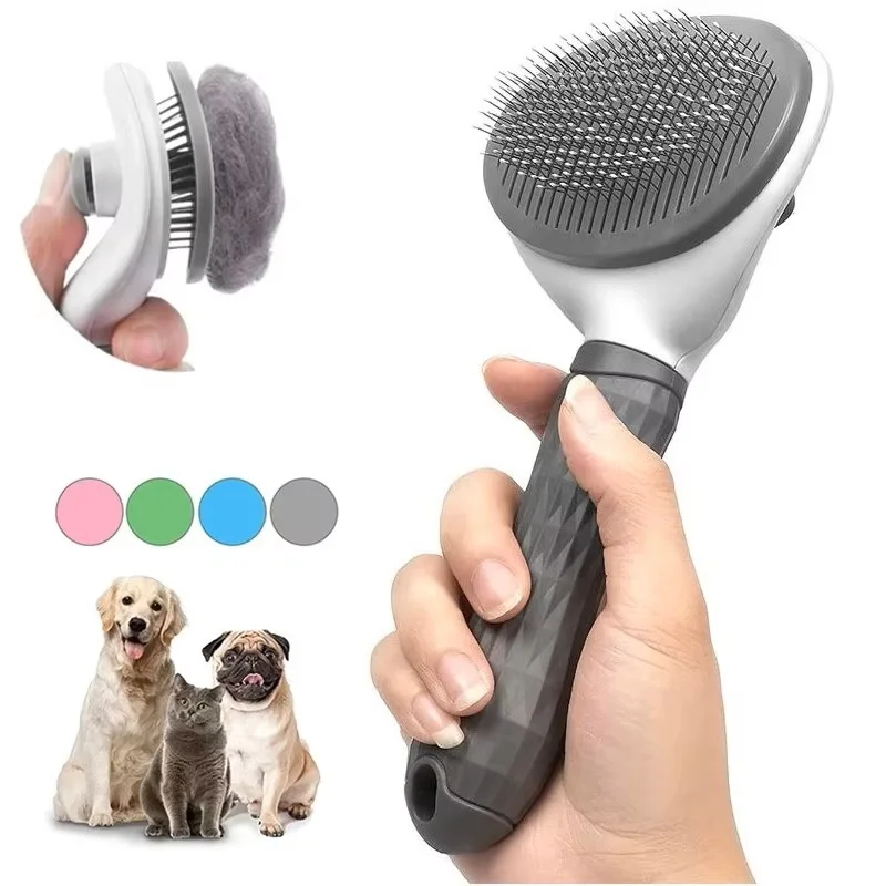 kf-Sb76d0d960d284443bbe8c4c159ea53baD Pet Dog Brush Cat Comb Self Cleaning Pet Hair Remover For Dogs Cats Grooming Tools Pets Dematting Comb Pet Grooming Accessories - Image 1