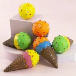 1pc - Dog Squeaky Toy - Interactive Ice Cream Cone Shaped Chew Toy for Dogs, Durable Puppy Teething Plaything for All Breed