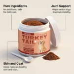 Dog Immune Support Supplement Turkey Tail Mushroom Powder With Probiotics Bacon Flavor For Gut Health And Defense System 3.53oz - Image 3