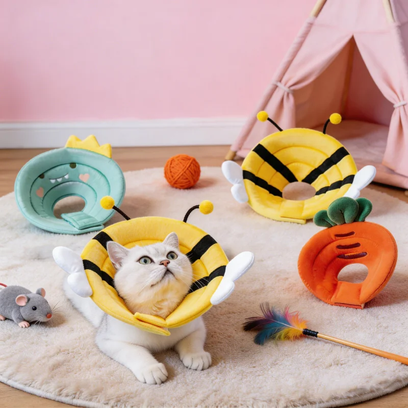 kf-Sb86a1e100da848adab7d48e9efa2dd909 Soft Elizabeth Recovery Collar for Cats Dogs - Anti-Lick Bite Protection Cone Adjustable Pet Post-Surgery Neck Cover Wholesale - Image 1