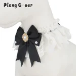 Lace Bow Cat Dog Collar Princess Jewelry Necklace Tie Collar Pet Scarf Bib Married Wedding Accessory