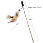 1PC Teaser Feather Toys Kitten Funny Colorful Rod Cat Wand Toys Wood Pet Cat Toys Interactive Stick Pet Cat Supplies - Image 6