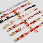 Japanese Sakura Dog Choker Engraved Glitter Puppy Cat Collar Pendant Pet Collar Pet Accessories Paw - Image 2