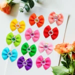 20pcs Dog Grooming Hair Bows Dog Bows Mix Colours Small Dog Accessories Solid Dog Hair Rubber Bands Pet Headwear Pet Supplier - Image 4