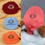 Dog Sun Hat adorable with Cartoon Dog Embroidery Design，Adjustable Sun Hat for Small&Medium Cats and Dogs，Keeping Pet Fashion