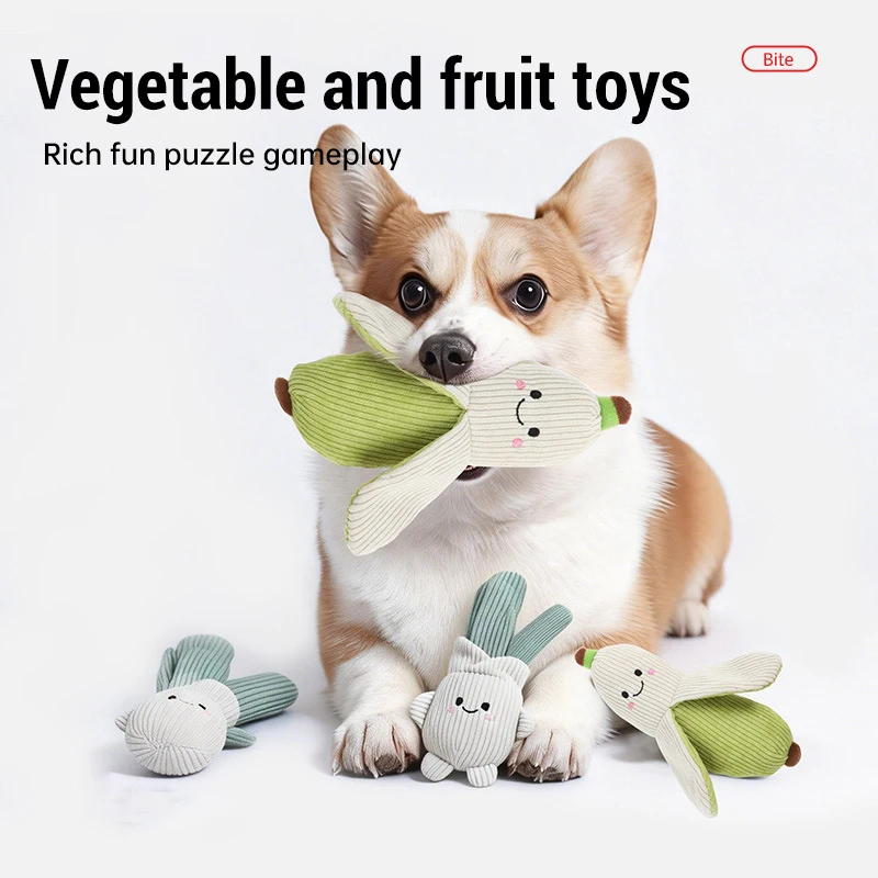 kf-Sbb9eb2140c3d4d7aa7738ea470cdb885Z Pet Dog Plush Toy Simulation Vegetable Food Pet Toys Creative Fun Vegetable Chew Toy Squeaky Cat And Dog Toy Vegetables Pet Toy - Image 1
