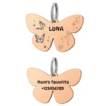 Customized Stainless Steel Butterfly Pet ID Tag Key Chain Personalized Dog ID Cat Kitten Puppy Tag Pendant DIY Logo Accessoriess - Image 4