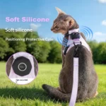 Cat Harness and Leash Set Escape-Proof Reflective Cat Vest with AirTag Holder Lightweight Adjustable Harness for Walking Outdoor - Image 2