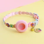 For Airtag Cat Collar with Heart Pendant Girl Cat Cute Flower Positioning Cover Cat Collar Kitten Puppy Rabbit Without Airtag - Image 6