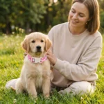 Cotton Dog Collar Cute Dog Collar Suitable for Small, Medium, and Large Dogs Peach Red Flower Soft Fancy Pet Collar Girl Flower - Image 2