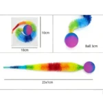 Cat Interactive Toys Cute Worm-Shaped Cat Elastic Ball Tail-equipped Cat Teasing Indoor Cat Worm Caterpillar Elastic Toy - Image 4