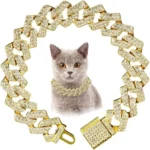 Creative Gift Link Chain Dog Diamond Chain Collar Inlaid Rhinestone Hip Hop Link Chain Necklace Bling 15mm Pet Crystal Necklace - Image 5