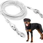 Double-headed Dog Tie Out Cable Leash ,raction rope with metal buckle steel wire anti-rust training collar,Outdoor Dogs Strap