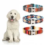 Forest Pattern Collar Pet Accessories Pet Stripes Polyester National Wind Dog Rope Adjustable Nylon Dog Collar Personalized